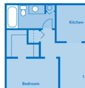 Estancia 1A One Bedroom Floor Plan